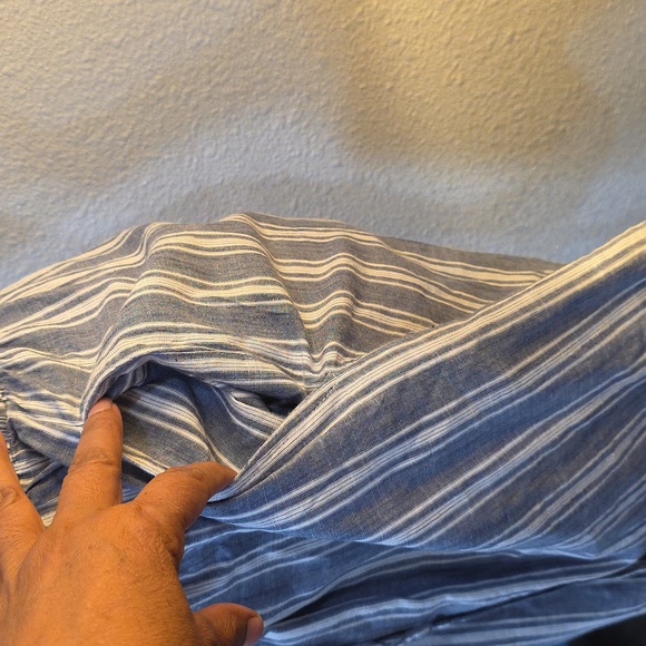 Japne Dress Fun And Comfortable Blue And White Stripe Cotton Rayon Blend Large - Picture 3 of 5